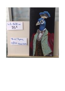 Buzz le paon 15 x 30 cm