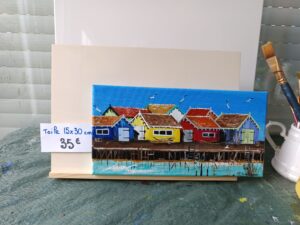Les cabanes ostréicoles 15 x30 cm