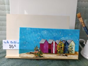 Les cabines de plage 15 x 30 cm